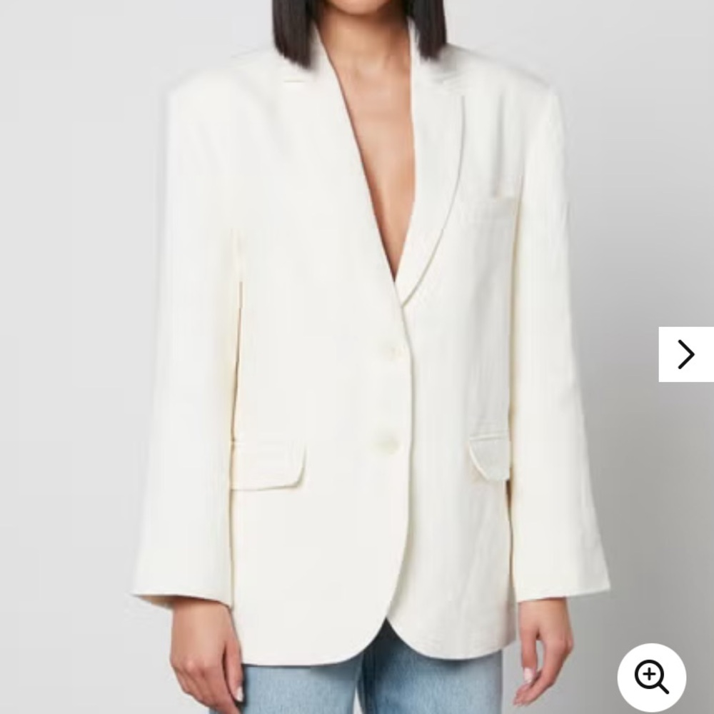 Anine Bing Off-White Linen Blazer